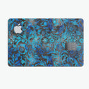 Black and Blue Damask Watercolor Pattern - Premium Protective Decal Skin-Kit for the Apple Credit Card
