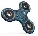 Black and Blue Damask Watercolor Pattern Full-Body Fidget Spinner Skin-Kit