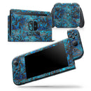 Black and Blue Damask Watercolor Pattern - Skin Wrap Decal for Nintendo Switch Lite Console & Dock - 3DS XL - 2DS - Pro - DSi - Wii - Joy-Con Gaming Controller