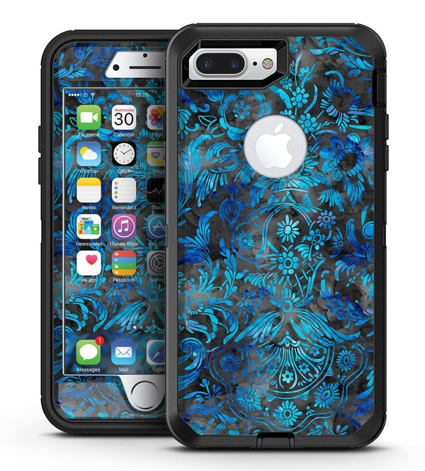 Black and Blue Damask Watercolor Pattern - iPhone 7 Plus/8 Plus OtterBox Case & Skin Kits