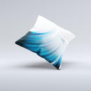 Black and Blue Highlighted HD Wave Ink-Fuzed Decorative Throw Pillow