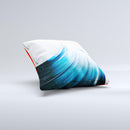 Black and Blue Highlighted HD Wave Ink-Fuzed Decorative Throw Pillow