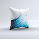 Black and Blue Highlighted HD Wave Ink-Fuzed Decorative Throw Pillow