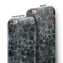 Black and Blue Watercolor Giraffe Pattern iPhone 6/6s or 6/6s Plus 2-Piece Hybrid INK-Fuzed Case