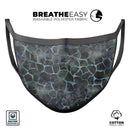 Black and Blue Watercolor Giraffe Pattern - Made in USA Mouth Cover Unisex Anti-Dust Cotton Blend Reusable & Washable Face Mask with Adjustable Sizing for Adult or Child