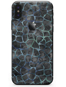 Black and Blue Watercolor Giraffe Pattern - iPhone X Skin-Kit
