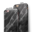 Black and Chalky White Marble iPhone 6/6s or 6/6s Plus 2-Piece Hybrid INK-Fuzed Case