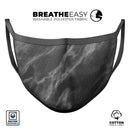 Black and Chalky White Marble - Made in USA Mouth Cover Unisex Anti-Dust Cotton Blend Reusable & Washable Face Mask with Adjustable Sizing for Adult or Child