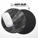 Black and Chalky White Marble// WaterProof Rubber Foam Backed Anti-Slip Mouse Pad for Home Work Office or Gaming Computer Desk