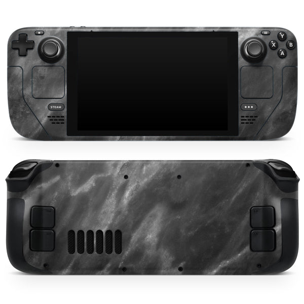 Black and Chalky White Marble // Full Body Skin Decal Wrap Kit for the Steam Deck handheld gaming computer