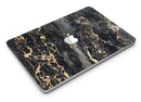 Black and Gold Marble Surface - Macbook Air Skin Set