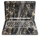 Black and Gold Marble Surface - Macbook Air Skin Set