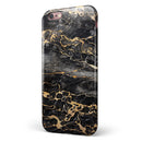 Black and Gold Marble Surface iPhone 6/6s or 6/6s Plus 2-Piece Hybrid INK-Fuzed Case
