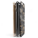 Black and Gold Marble Surface iPhone 6/6s or 6/6s Plus 2-Piece Hybrid INK-Fuzed Case