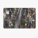 Black and Gold Marble Surface - Premium Protective Decal Skin-Kit for the Apple Credit Card
