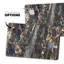 Black and Gold Marble Surface - Premium Protective Decal Skin-Kit for the Apple Credit Card
