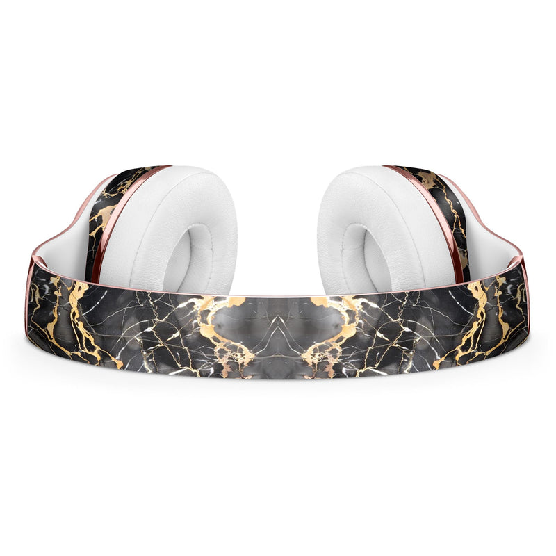 Black and Gold Marble Surface Full-Body Skin Kit for the Beats by Dre Solo 3 Wireless Headphones