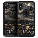 Black and Gold Marble Surface - Skin Kit for the iPhone OtterBox Cases