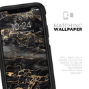 Black and Gold Marble Surface - Skin Kit for the iPhone OtterBox Cases