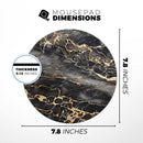 Black and Gold Marble Surface// WaterProof Rubber Foam Backed Anti-Slip Mouse Pad for Home Work Office or Gaming Computer Desk