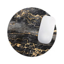 Black and Gold Marble Surface// WaterProof Rubber Foam Backed Anti-Slip Mouse Pad for Home Work Office or Gaming Computer Desk