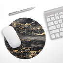 Black and Gold Marble Surface// WaterProof Rubber Foam Backed Anti-Slip Mouse Pad for Home Work Office or Gaming Computer Desk
