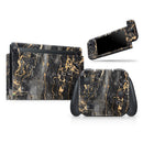 Black and Gold Marble Surface // Skin Decal Wrap Kit for Nintendo Switch Console & Dock, Joy-Cons, Pro Controller, Lite, 3DS XL, 2DS XL, DSi, or Wii - Vinyl Skin Wrap for Nintendo Switch 2, OLED, Lite, Pro Controller, Wii & Classic Handhelds