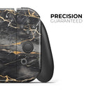 Black and Gold Marble Surface // Skin Decal Wrap Kit for Nintendo Switch Console & Dock, Joy-Cons, Pro Controller, Lite, 3DS XL, 2DS XL, DSi, or Wii - Vinyl Skin Wrap for Nintendo Switch 2, OLED, Lite, Pro Controller, Wii & Classic Handhelds