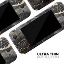 Black and Gold Marble Surface // Skin Decal Wrap Kit for Nintendo Switch Console & Dock, Joy-Cons, Pro Controller, Lite, 3DS XL, 2DS XL, DSi, or Wii - Vinyl Skin Wrap for Nintendo Switch 2, OLED, Lite, Pro Controller, Wii & Classic Handhelds