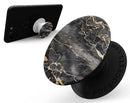 Black and Gold Marble Surface - Skin Kit for PopSockets and other Smartphone Extendable Grips & Stands