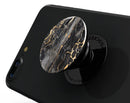 Black and Gold Marble Surface - Skin Kit for PopSockets and other Smartphone Extendable Grips & Stands
