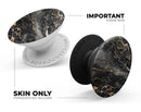 Black and Gold Marble Surface - Skin Kit for PopSockets and other Smartphone Extendable Grips & Stands