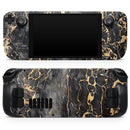 Black and Gold Marble Surface // Vinyl Skin Wrap for Steam Deck OLED & Steam Deck (LCD) — Soft Matte or Ultra Gloss