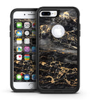 Black and Gold Marble Surface - iPhone 7 or 7 Plus Commuter Case Skin Kit