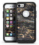Black and Gold Marble Surface - iPhone 7 or 7 Plus Commuter Case Skin Kit