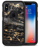 Black and Gold Marble Surface - iPhone X OtterBox Case & Skin Kits