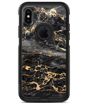 Black and Gold Marble Surface - iPhone X OtterBox Case & Skin Kits