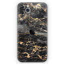Black and Gold Marble Surface  - Protective Skin Wrap & Decal – Compatible with iPhone SE to iPhone 17 Pro Max (All Models)