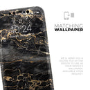 Black and Gold Marble Surface  - Protective Skin Wrap & Decal – Compatible with iPhone SE to iPhone 17 Pro Max (All Models)