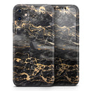Black and Gold Marble Surface  - Protective Skin Wrap & Decal – Compatible with iPhone SE to iPhone 17 Pro Max (All Models)