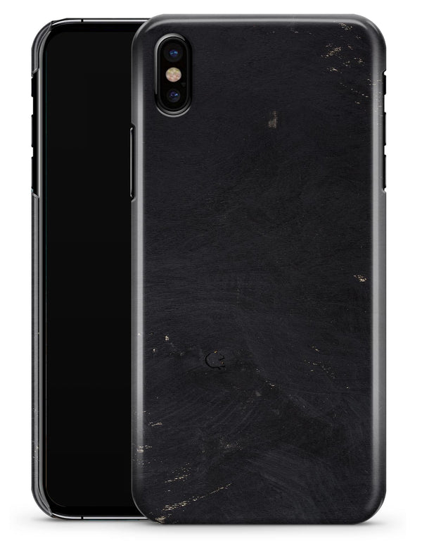 Black and Gold Scratched Woodgrain - iPhone X Clipit Case