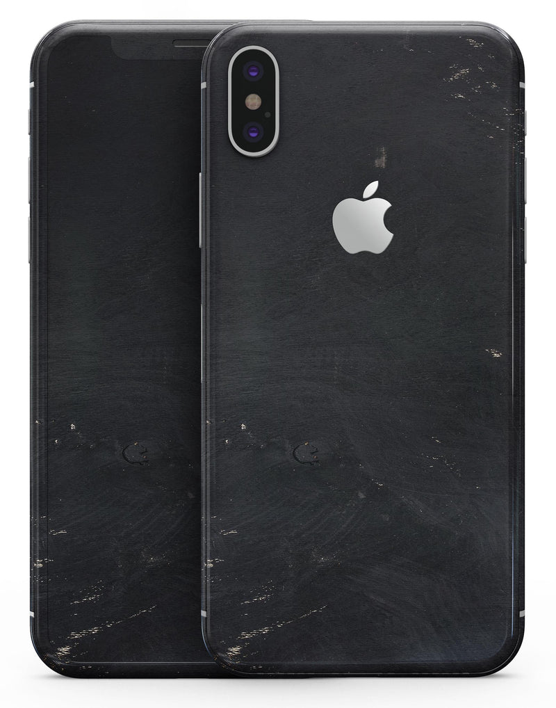 Black and Gold Scratched Woodgrain - iPhone X Skin-Kit