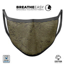 Black and Gold Watercolor Chevron - Made in USA Mouth Cover Unisex Anti-Dust Cotton Blend Reusable & Washable Face Mask with Adjustable Sizing for Adult or Child