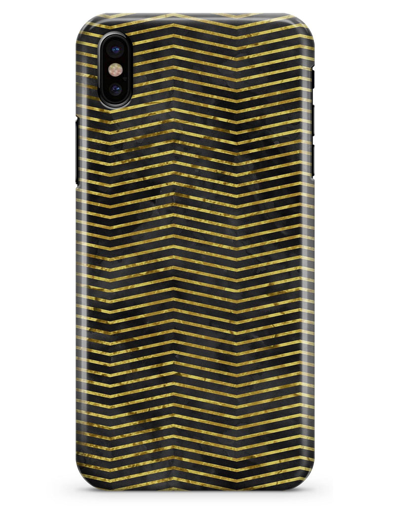 Black and Gold Watercolor Chevron - iPhone X Clipit Case