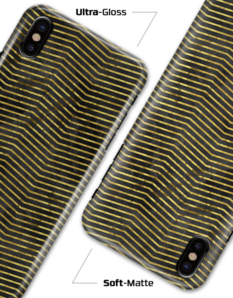 Black and Gold Watercolor Chevron - iPhone X Clipit Case