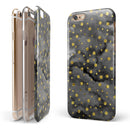 Black and Gold Watercolor Polka Dots iPhone 6/6s or 6/6s Plus 2-Piece Hybrid INK-Fuzed Case