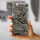 Black and Gold Watercolor Polka Dots iPhone 6/6s or 6/6s Plus 2-Piece Hybrid INK-Fuzed Case