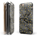 Black and Gold Watercolor Polka Dots iPhone 6/6s or 6/6s Plus 2-Piece Hybrid INK-Fuzed Case