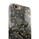 Black and Gold Watercolor Polka Dots iPhone 6/6s or 6/6s Plus 2-Piece Hybrid INK-Fuzed Case