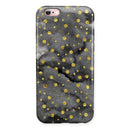 Black and Gold Watercolor Polka Dots iPhone 6/6s or 6/6s Plus 2-Piece Hybrid INK-Fuzed Case